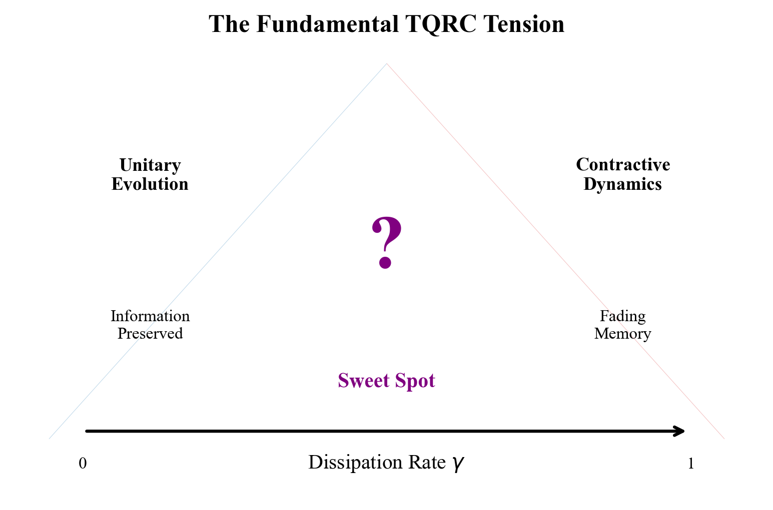 Figure 5: The fundamental tension between topological protection and reservoir computing. Topological systems preserve information exactly, while reservoirs must lose information about initial conditions.